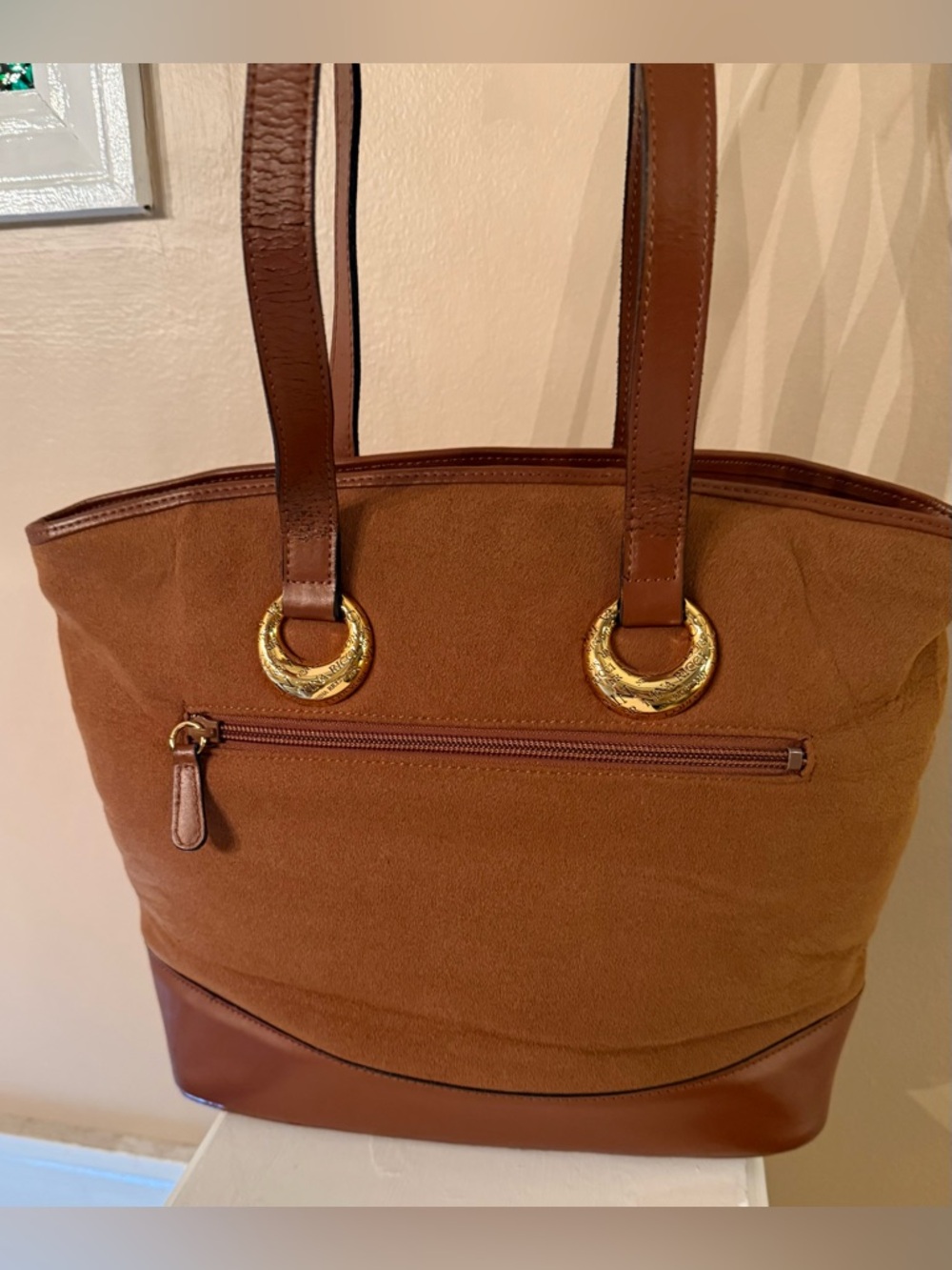 Nina Ricci  Vintage brown suede & Leather Tote Bag GUC - Picture 3 of 14